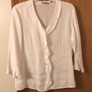 Linen Ruffle Top